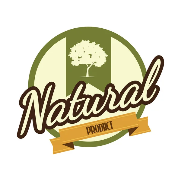 Natural Product Label Flat Icon Vector Illustration — 스톡 벡터