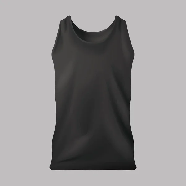 Μαύρο Shirt Πρότυπο Γκρι Φόντο — Διανυσματικό Αρχείο