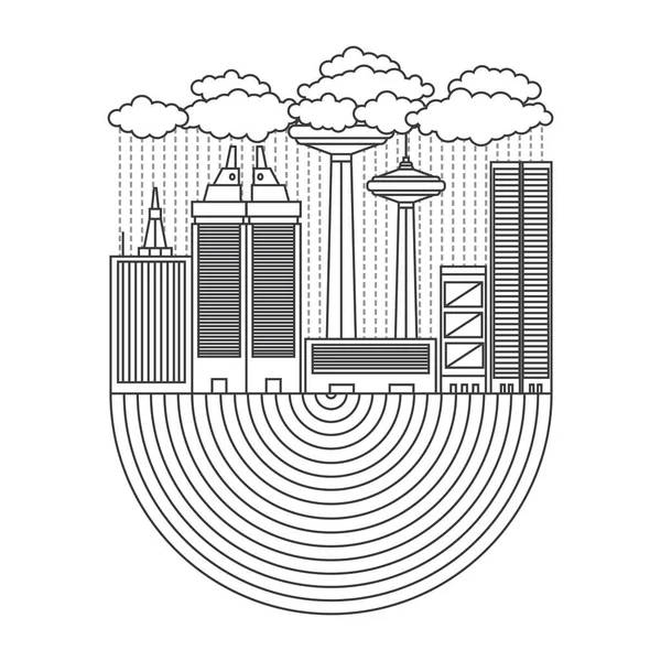 Vektorová Ilustrace Budovy Města — Stockový vektor