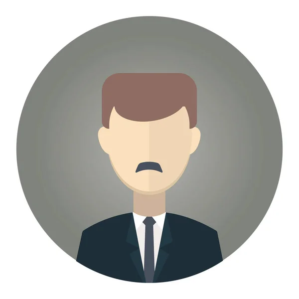 Homme Affaires Icône Plate Illustration Vectorielle — Image vectorielle