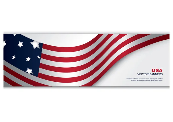 Amerikai Zászlók Vektor Illusztráció — Stock Vector
