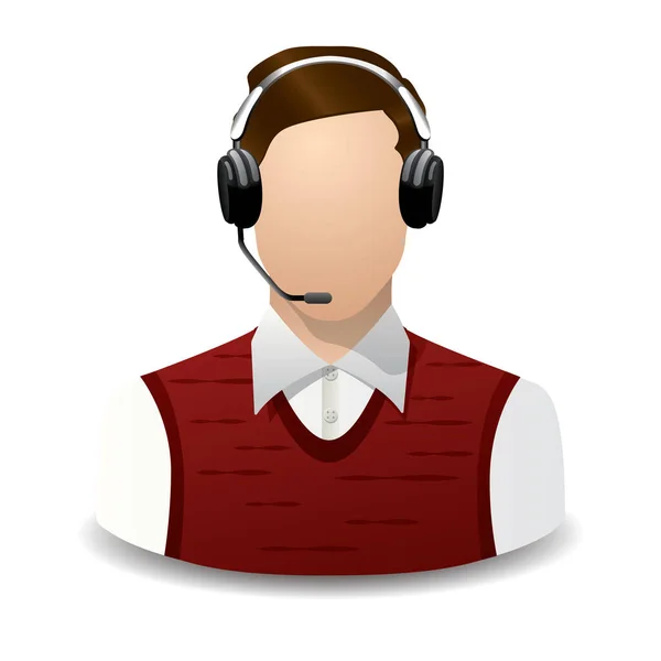 Call Center Operator Pictogram Vector Illustratie Grafisch Ontwerp — Stockvector