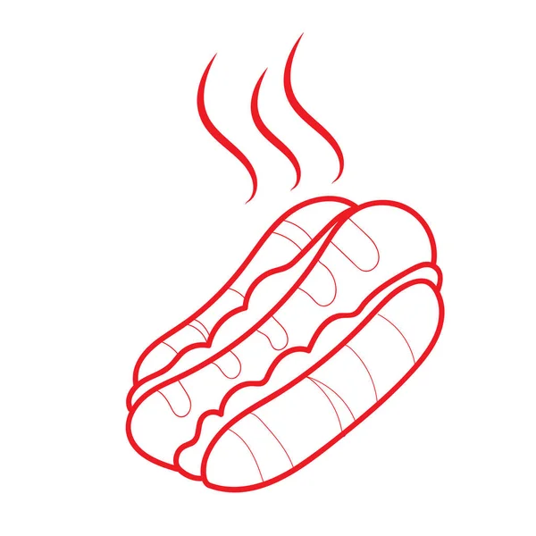 Sabroso Hotdog Ilustración Del Vector — Archivo Imágenes Vectoriales