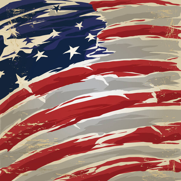 гранж фон с американским флагом