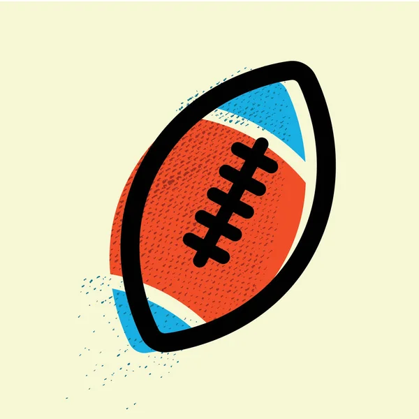 Ilustração Vetorial Uma Bola Rugby — Vetor de Stock