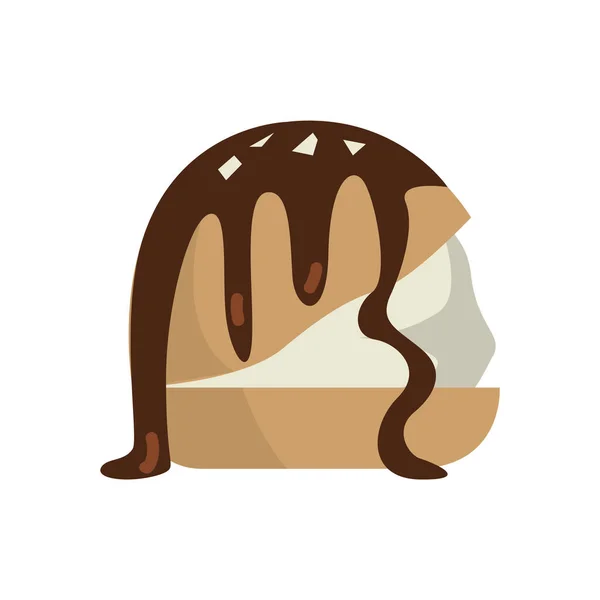 巧克力蛋糕图标 网络甜甜圈矢量符号的卡通画 — 图库矢量图片