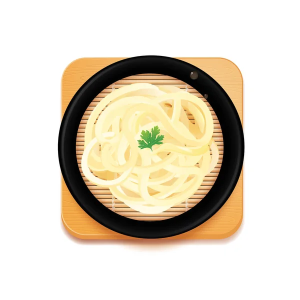 Spaghetti Fromage Dans Bol — Image vectorielle