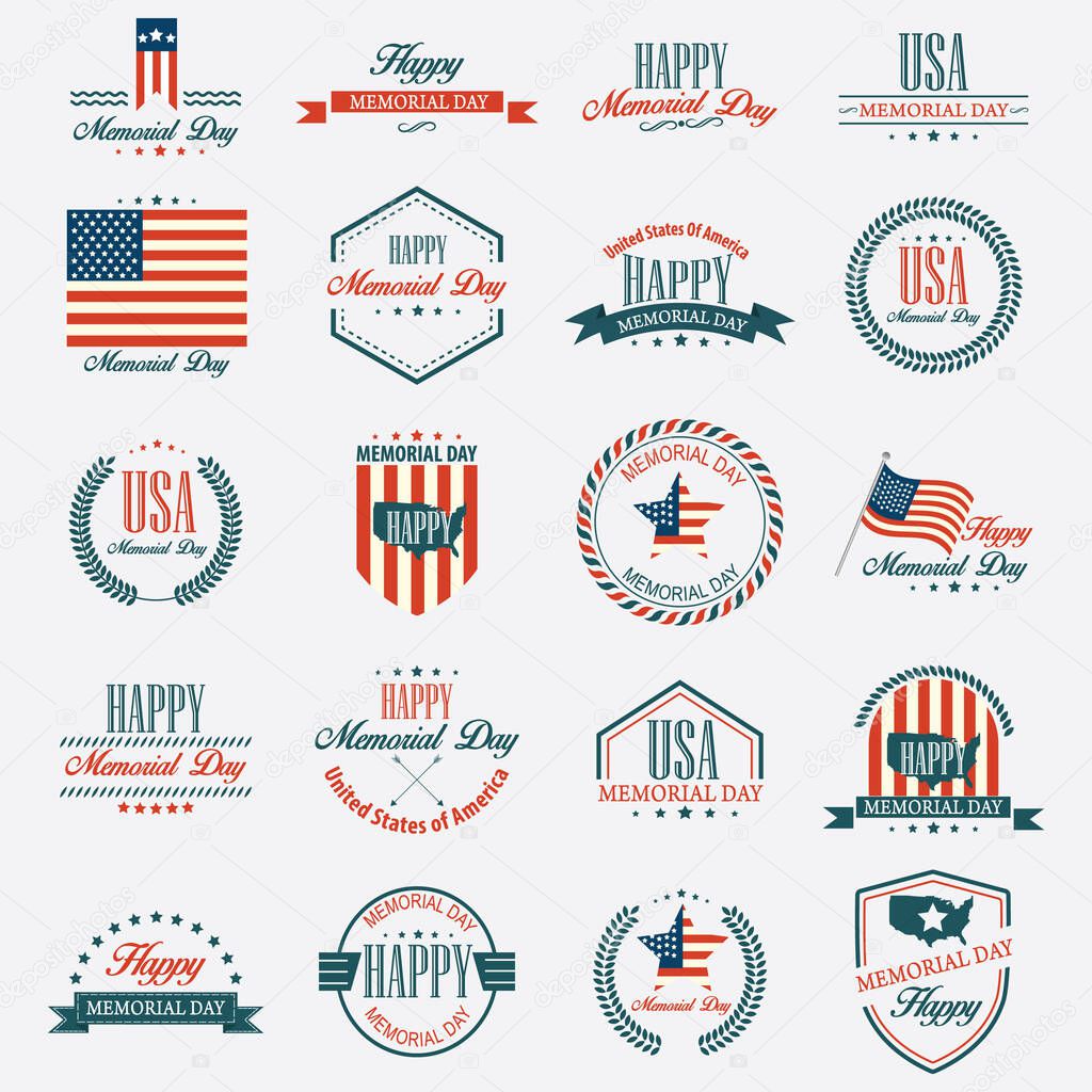 Memorial day, stylized vector illustration
