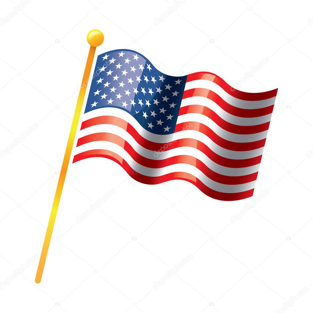 Flag of USA flat icon, vector illustration