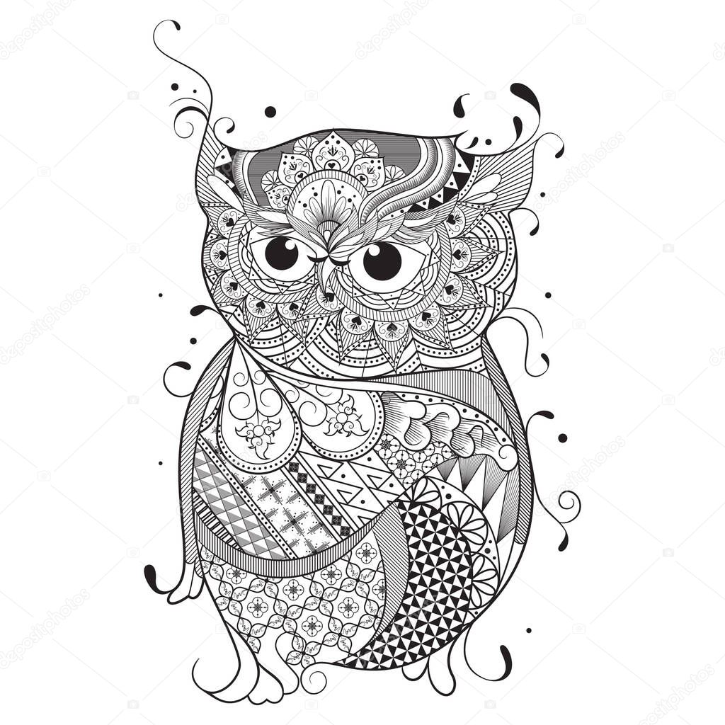 owl  flat icon, vector illustration