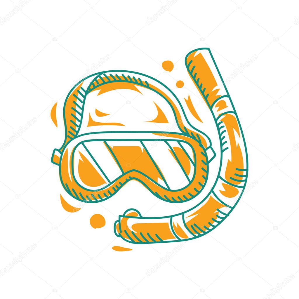 Snorkel  flat icon, vector illustration
