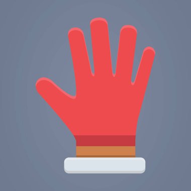 Kırmızı eldivenli bir elin vektör çizimi