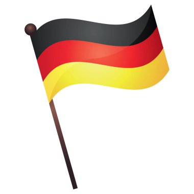 Almanya bayrağı düz simgesi, vektör illüstrasyonu