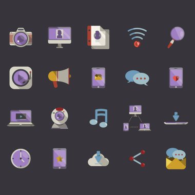 düz dizayn vektör simgeleri