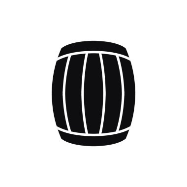 Namlu simgesi beyaz arkaplanda izole edilmiş siyah biçimdedir.