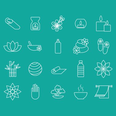 Spa simgeleri ayarlandı. vektör illüstrasyonu