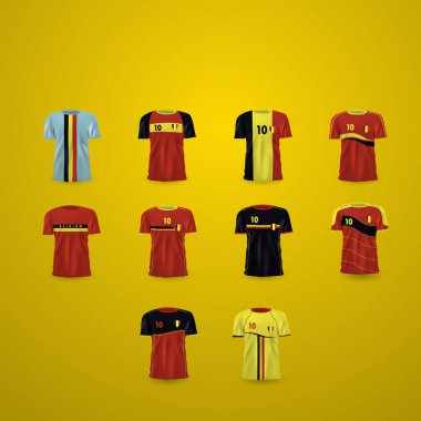 Farklı renk ve siyah kadın kıyafetlerinin vektör çizimi