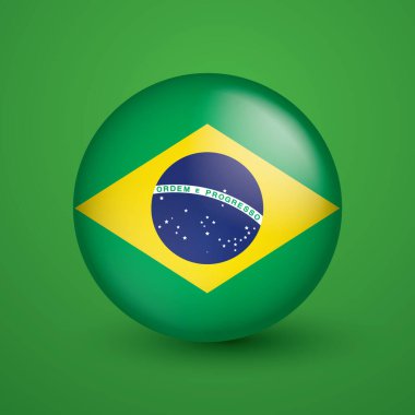 Yeşil arkaplanda Brezilya bayrağı