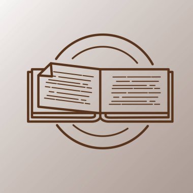 Açık kitap simgesinin vektör illüstrasyonu