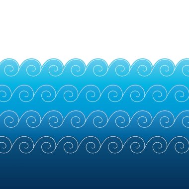 Su dalgaları, biçimlendirilmiş vektör çizimi