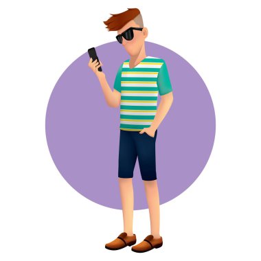 Genç çocuk, tasarım vektörü çizimi