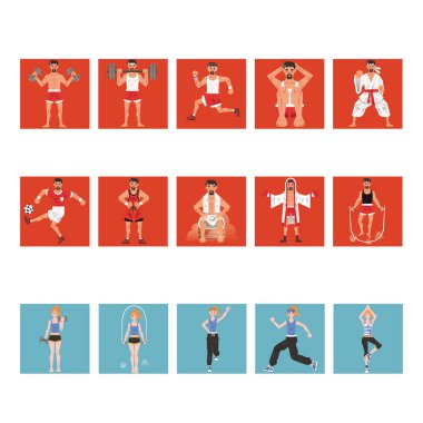 Farklı fitness etkinlikleri koleksiyonu
