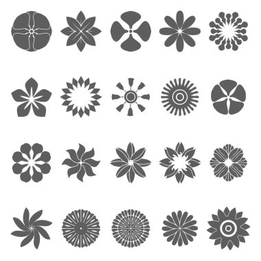 Çiçek kümesi biçimlendirilmiş vektör illüstrasyonu