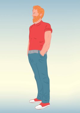 Sıradan giysili bir adamın vektör çizimi