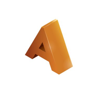 Isometric alfabe A, vektör illüstrasyonu