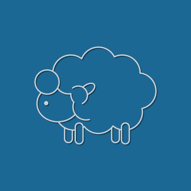 Koyun ikonu vektör illüstrasyonu