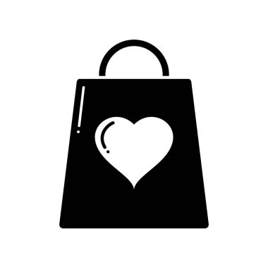 Alışveriş poşeti simgesi vektör illüstrasyon grafik tasarımı