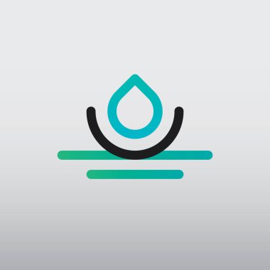 su damlası simgesi, vektör illüstrasyonu