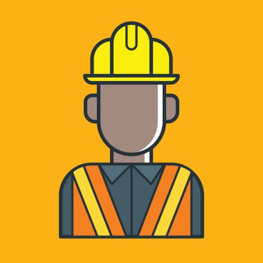 İnşaat işçisi, vektör illüstrasyonu