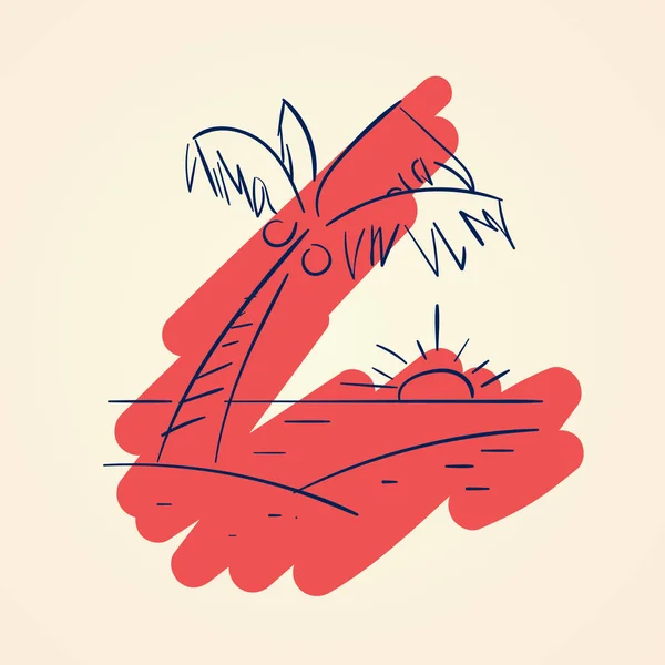 文字のついた手描きの鳥のベクトルイラスト — ストックベクタ
