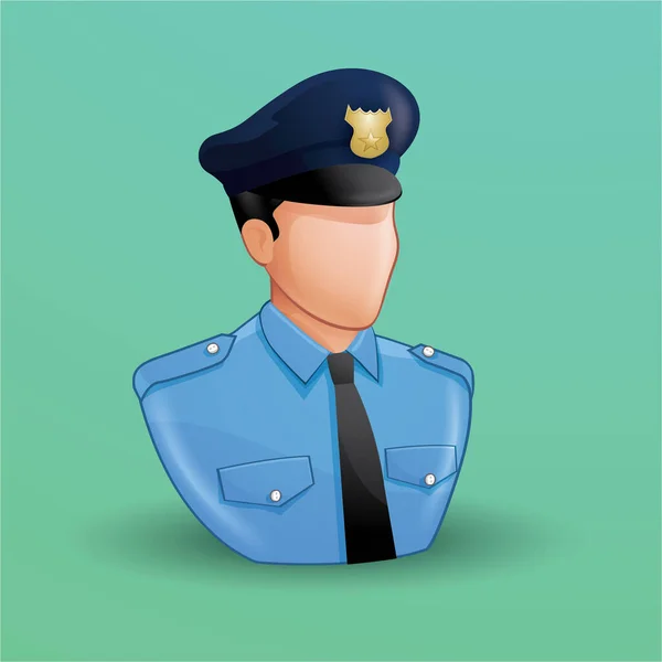 Politieagent Met Een Groot Spandoek — Stockvector
