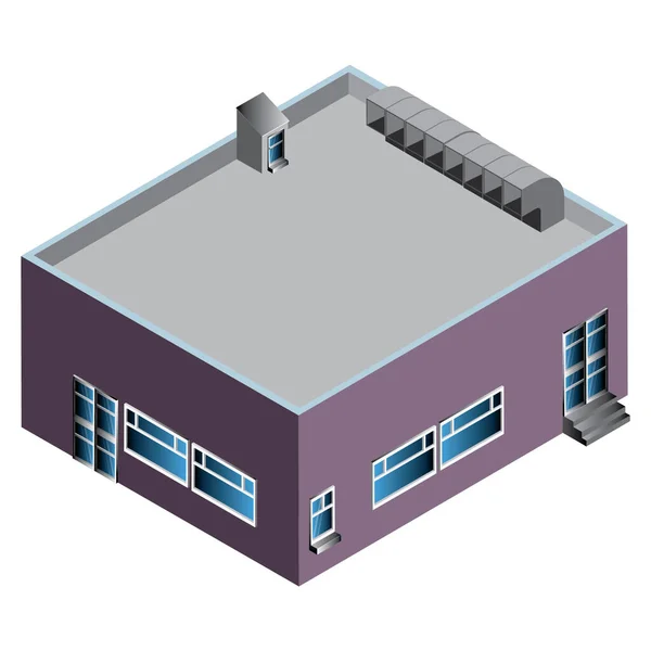 Isometrische Darstellung Eines Modernen Hauses — Stockvektor