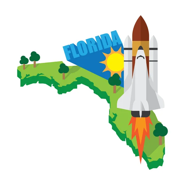 Ilustración Vectorial Del Lanzamiento Del Cohete — Vector de stock