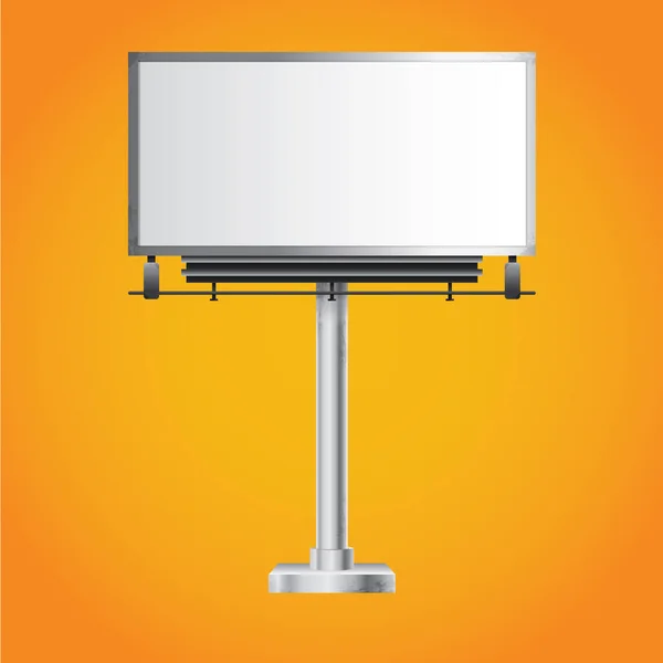 Blanco Geel Billboard Straat — Stockvector