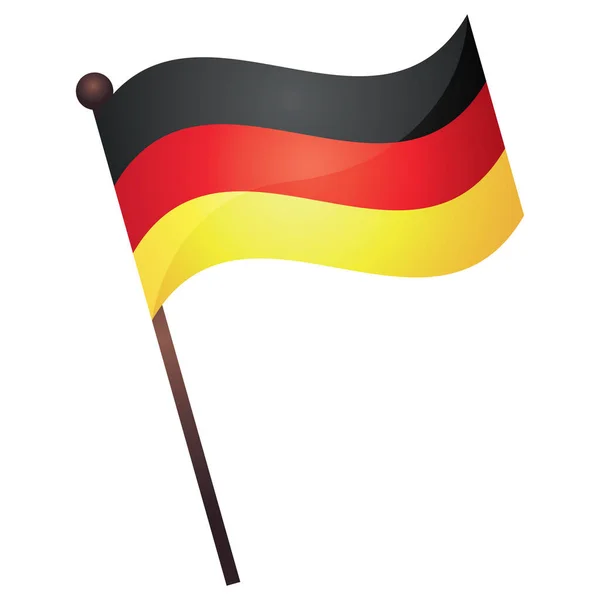 Bandera Alemania Icono Plano Vector Ilustración — Vector de stock