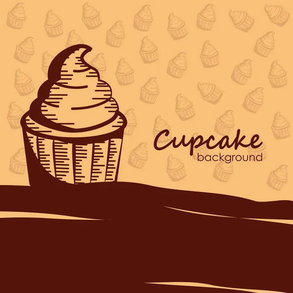 Cupcake Ilustração Vetorial Colorida — Vetor de Stock