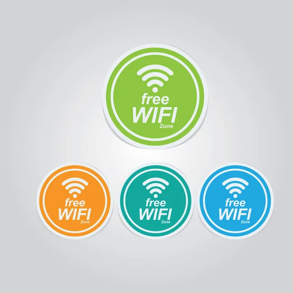 Pegatinas Wifi Gratis Diseño Vector Ilustración — Vector de stock