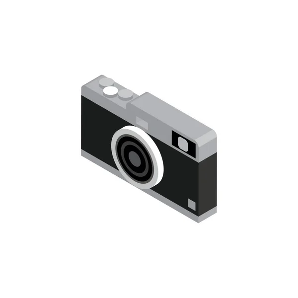 Three Dimensional Camera Flat Icon Vector Illustration — Stock Vector