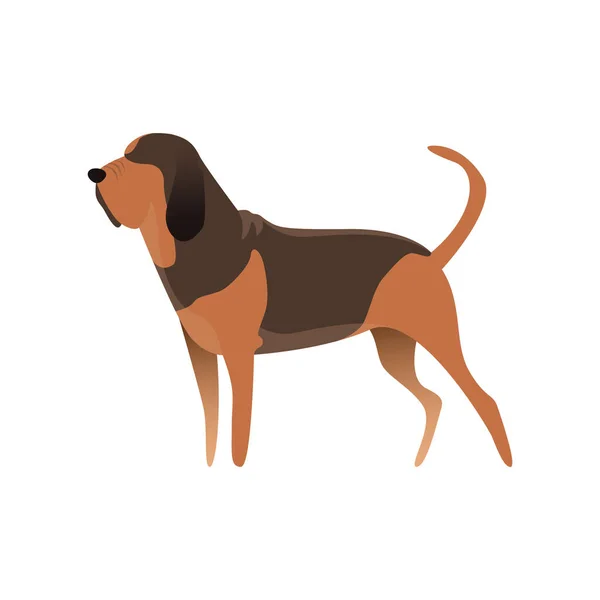 Icono Perro Dachshund Estilo Dibujos Animados Aislado — Vector de stock