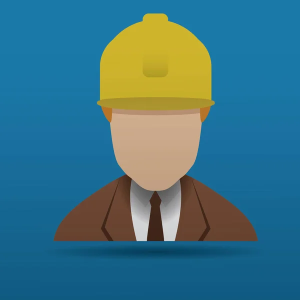 Trabajador Icono Del Casco Estilo Plano Aislado Sobre Fondo Blanco — Vector de stock