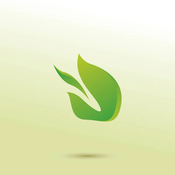 Ikona Zielonych Liści Ekologicznych — Wektor stockowy