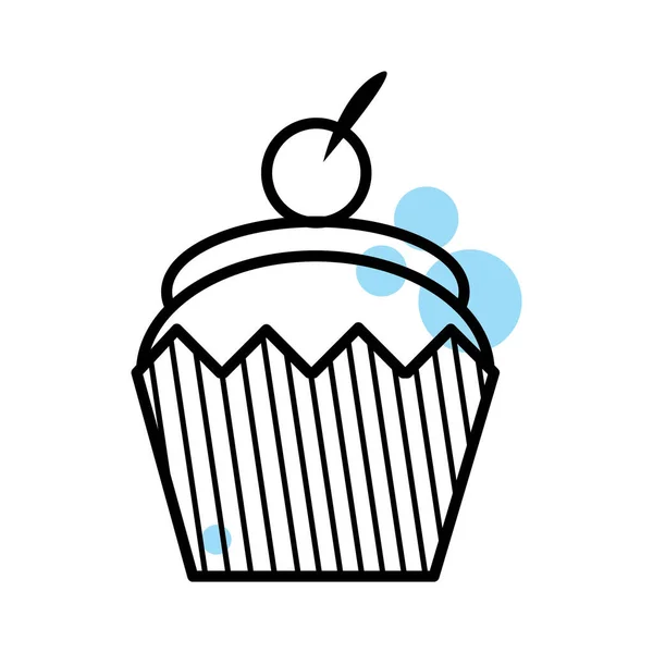 Taart Icoon Cartoon Illustratie Van Cupcake — Stockvector