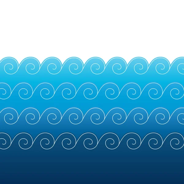 Κύματα Νερού Στυλιζαρισμένη Διανυσματική Απεικόνιση — Διανυσματικό Αρχείο