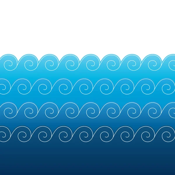 Watergolven Gestileerde Vectorillustratie — Stockvector