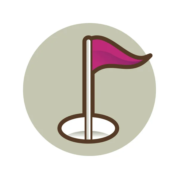 Etiqueta Golfe Ilustração Vetorial Colorido —  Vetores de Stock