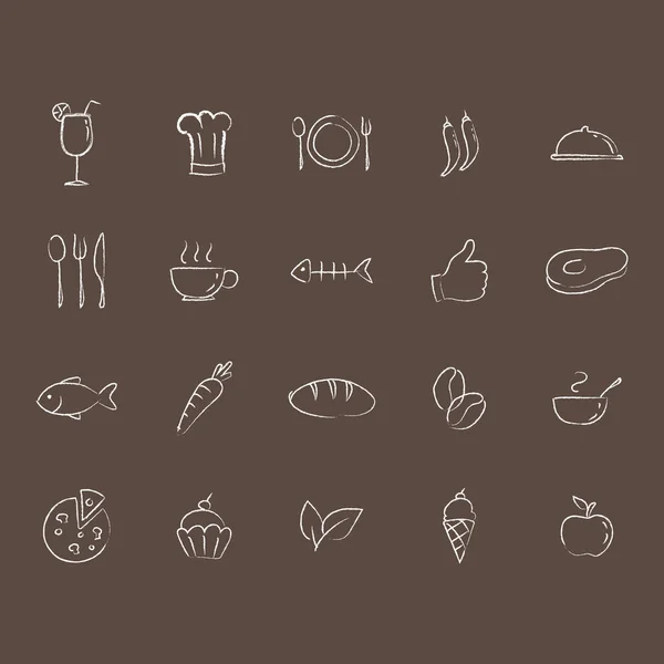 Essen Und Küche Vektor Icons Set — Stockvektor